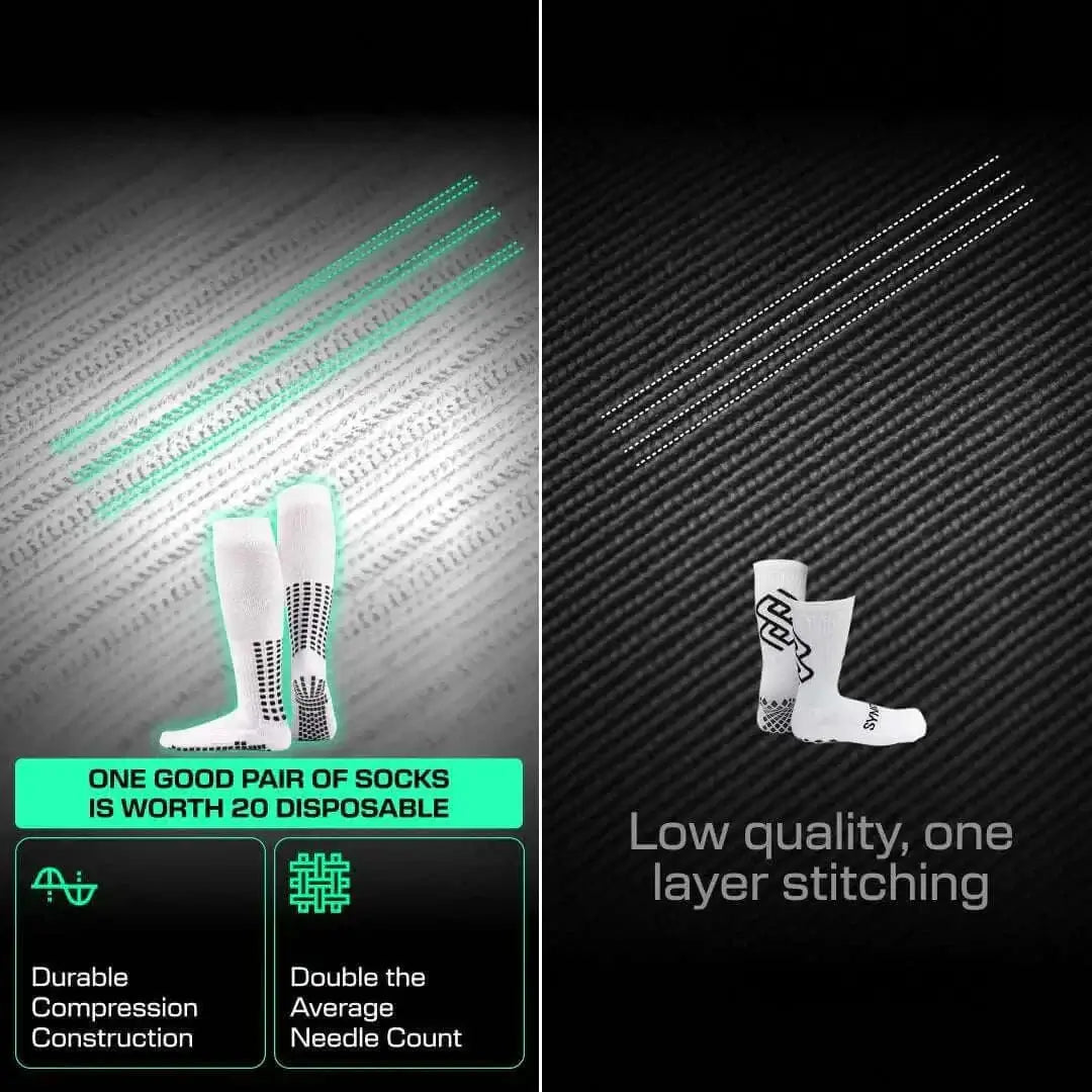 Anti-slip knee-high soccer socks by LUX with superior grip and durable compression construction for ultimate performance.