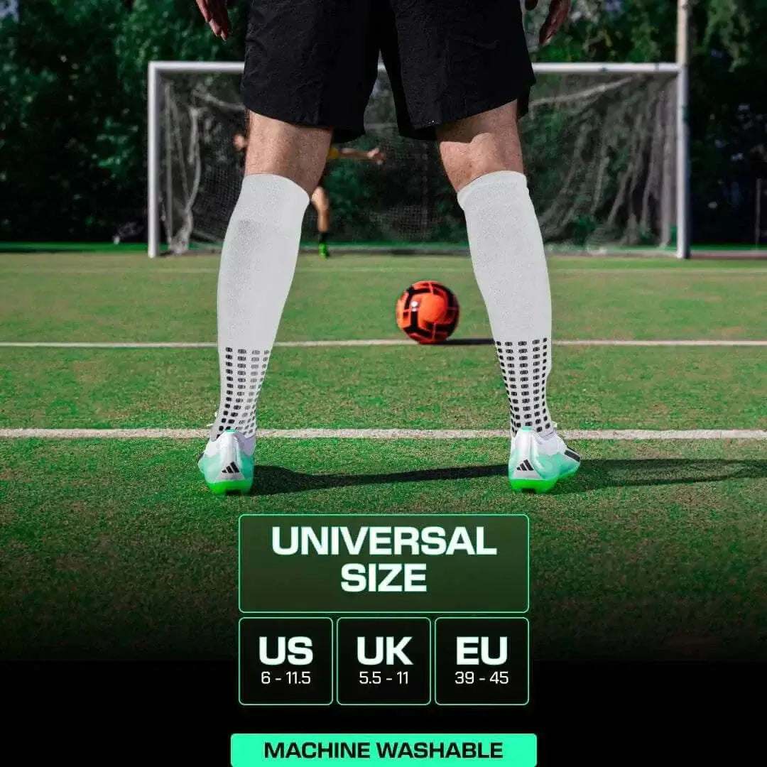 Anti-slip soccer socks by LUX for improved performance and traction on the field.