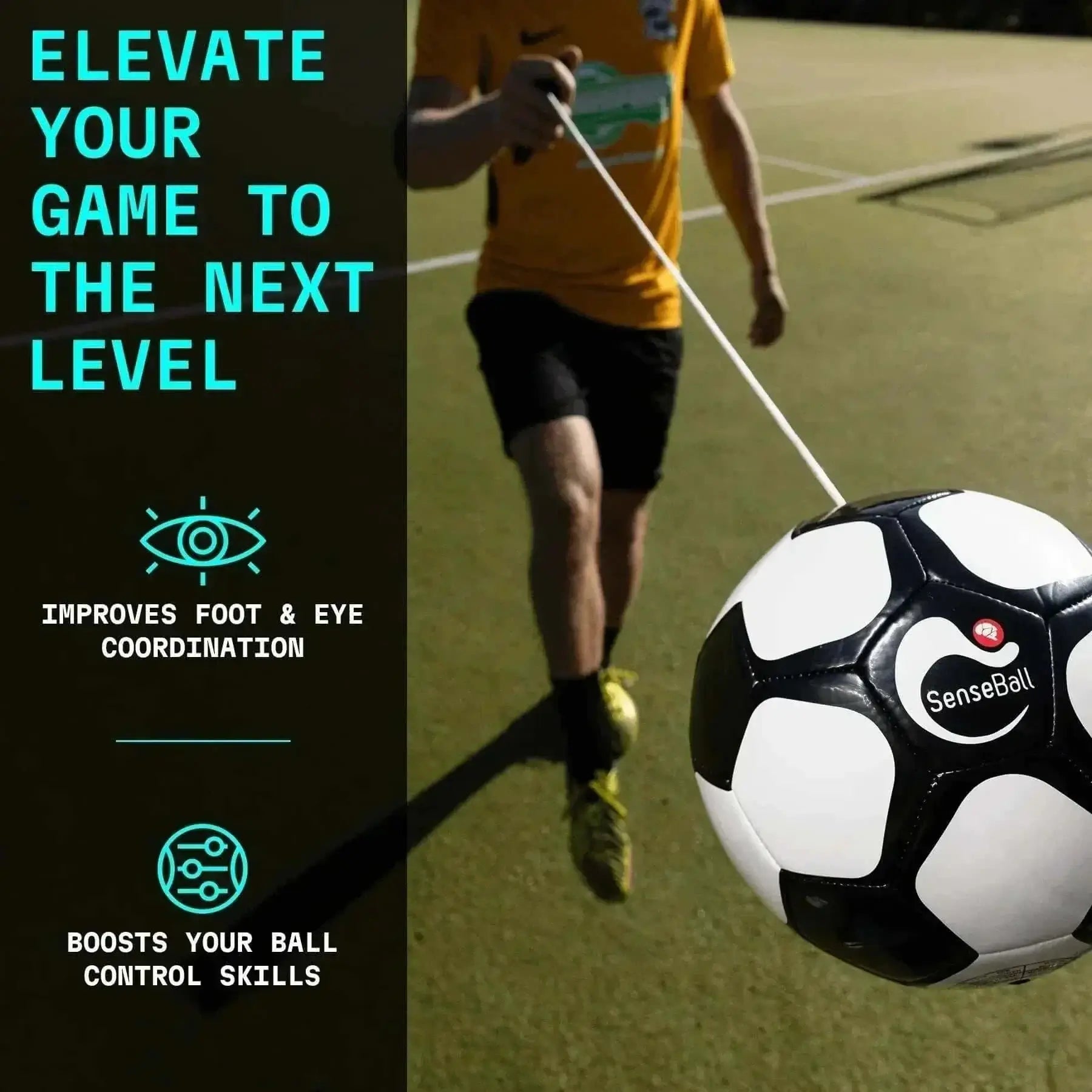 SenseBall soccer ball trainer improves foot-eye coordination and ball control skills for soccer players