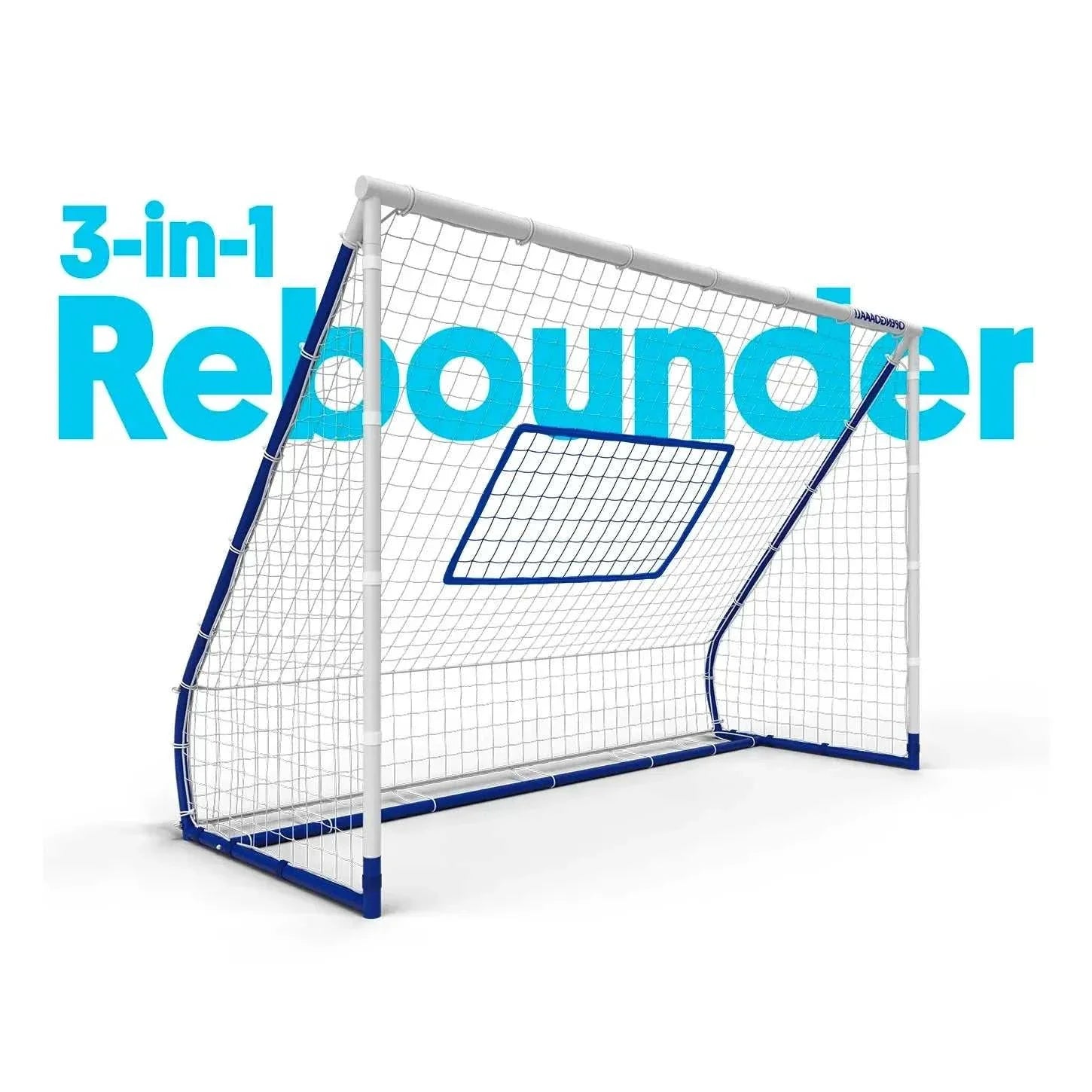 3-in-1 soccer goal rebounder trainer with durable steel frame and versatile rebound modes for indoor and outdoor practice