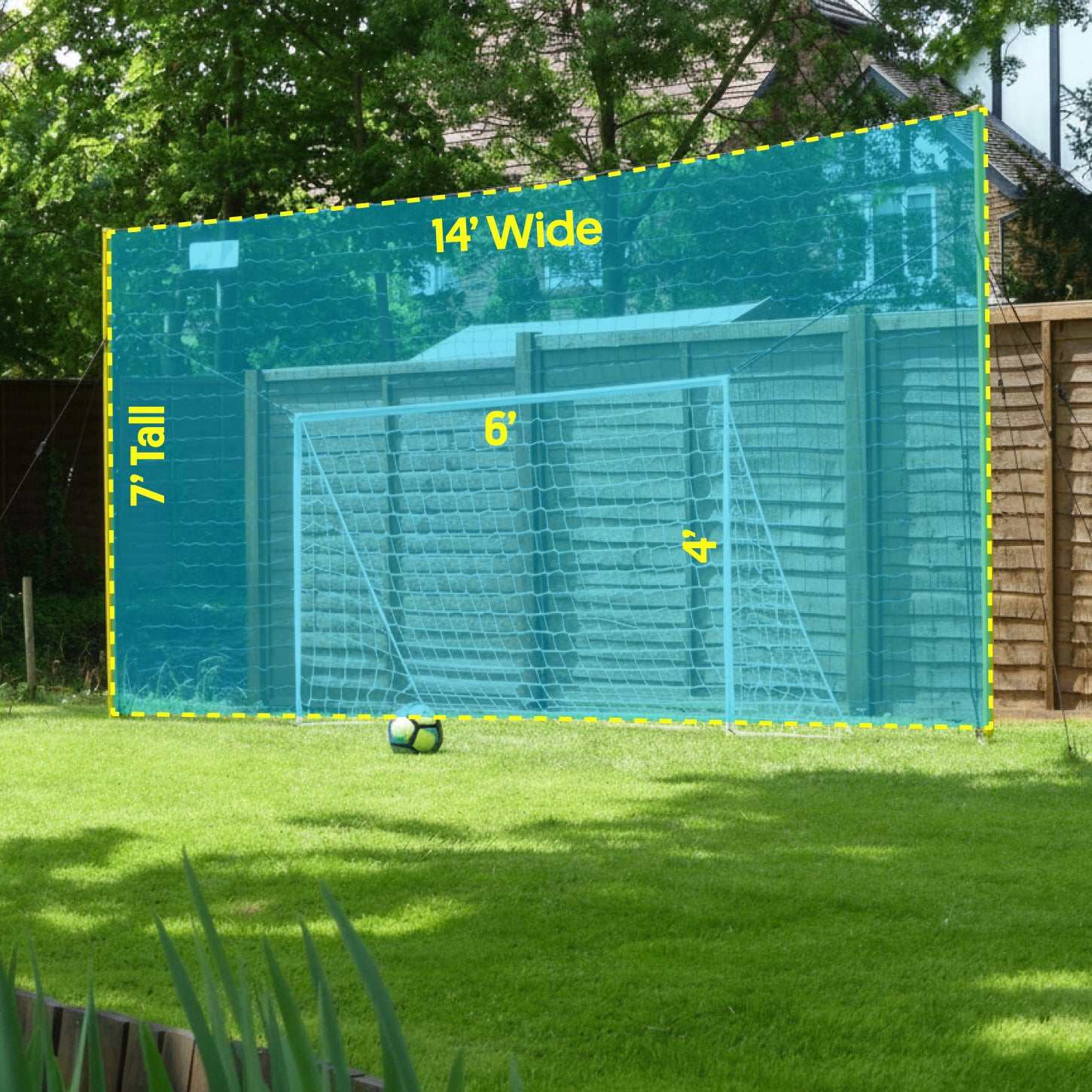 3-in-1 soccer goal trainer with rebounder and backstop for backyard practice