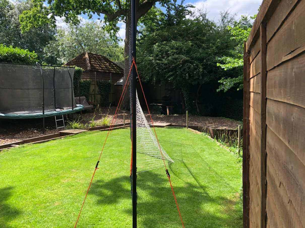 Score big in the backyard with Open Goaaal® Lacrosse Goal 2-in-1 Trainer. No more lost balls!