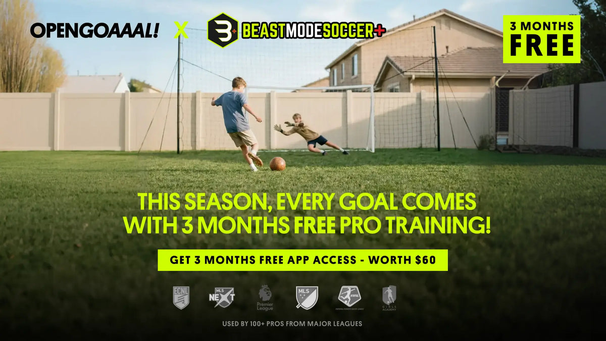 Open Goaaal x Beast Mode Soccer+: this season, every goal comes with 3 months free pro training. Get 3 months free app access, worth $60.