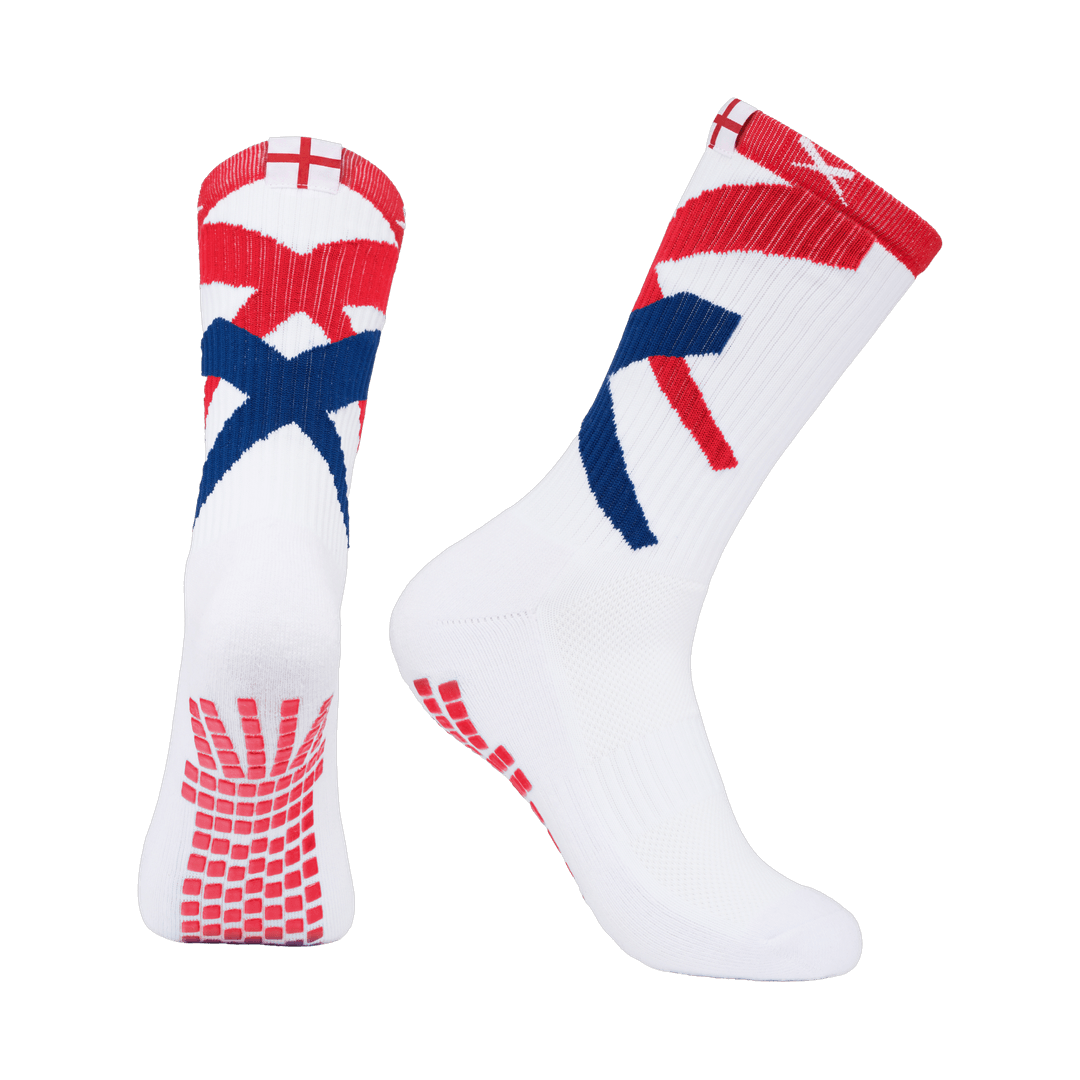 LUX England colorway soccer grip calf socks