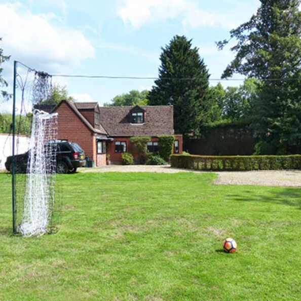 Open Goaaal net slid to the side of the yard